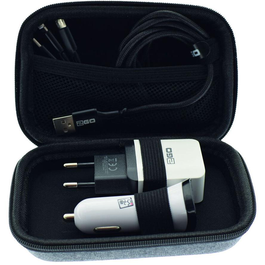 2GO 2GO Reise-Set All in One 3-tlg. USB Kabel + Ladegerät (797206)-0