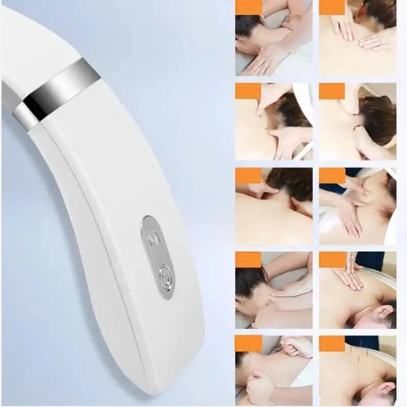 HOMEFISH Elektrischer Nacken- & Schultermassager – 16 Modi, Tiefengewebemassage, tragbar & USB-ladbar