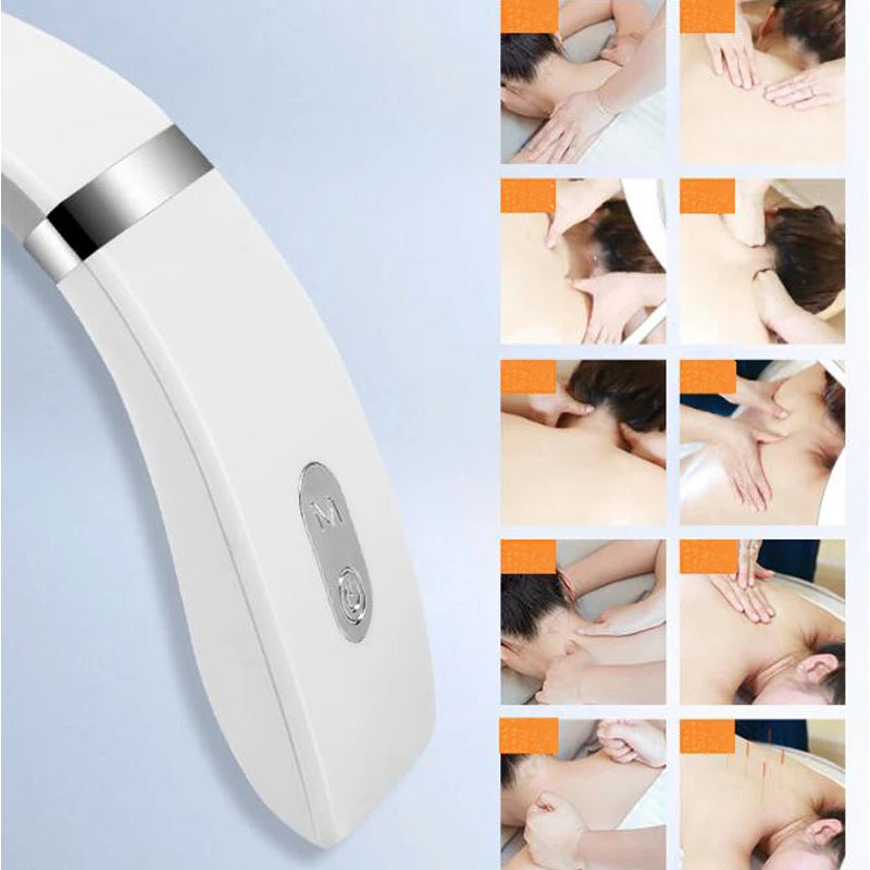HOMEFISH Elektrischer Nacken- & Schultermassager – 16 Modi, Tiefengewebemassage, tragbar & USB-ladbar
