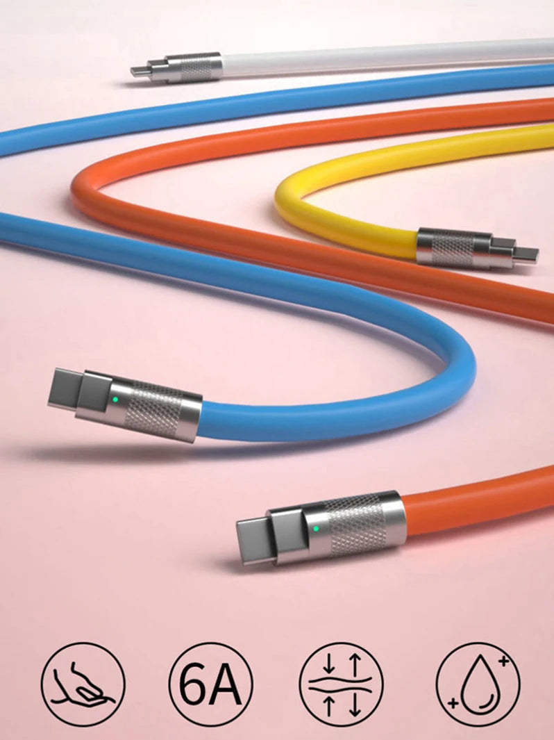 USB-C zu USB-C Schnellladekabel – 6A | Laden & Datenübertragung