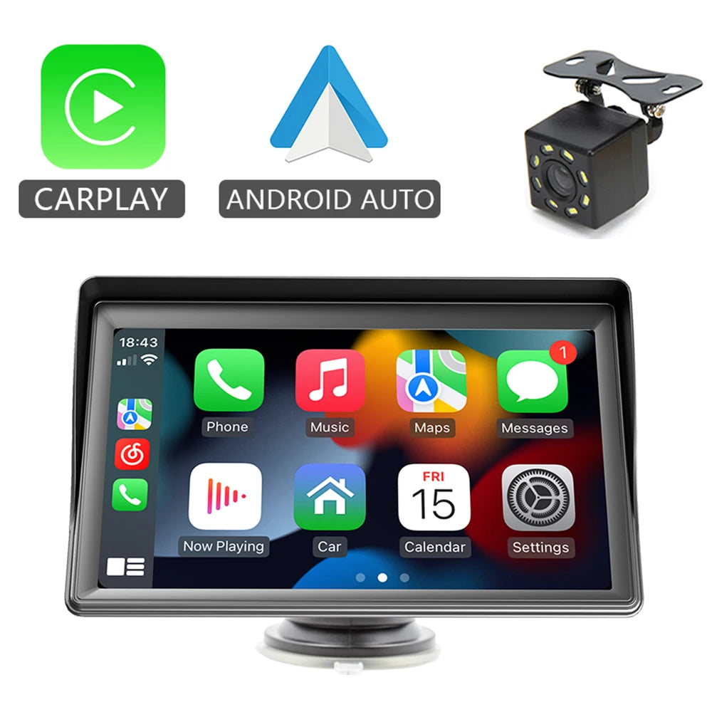 HIPPBQCC 7-Zoll Auto Radio mit Wireless CarPlay & Android Auto – Modell B600W