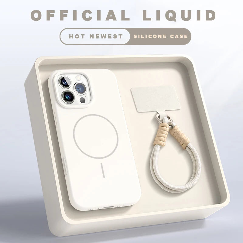 Magnetische Silikonhülle mit MagSafe für iPhone 11–16 Pro Max | Offizielle Schutzhülle mit Lanyard & Soft Cover