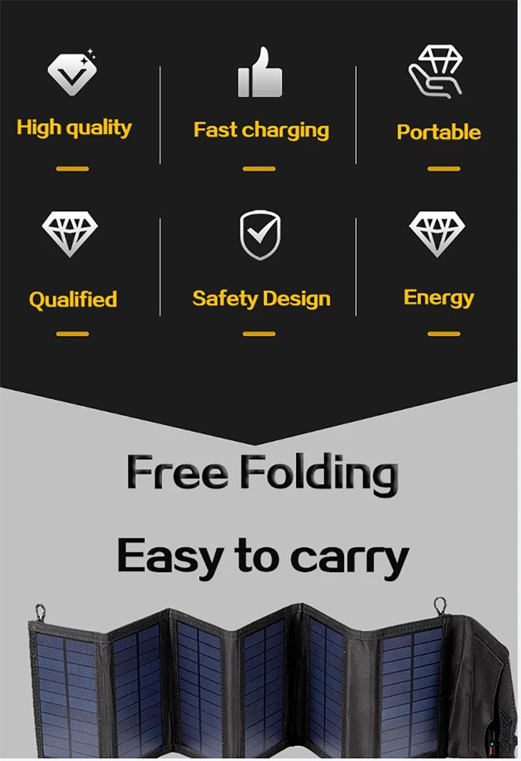 altbares 800W Solarpanel Ladegerät 20W USB 5V für Smartphone & Powerbank – Tragbar, Wasserdicht, Camping Outdoor
