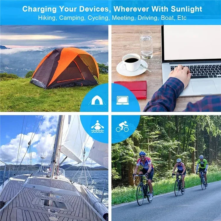 altbares 800W Solarpanel Ladegerät 20W USB 5V für Smartphone & Powerbank – Tragbar, Wasserdicht, Camping Outdoor