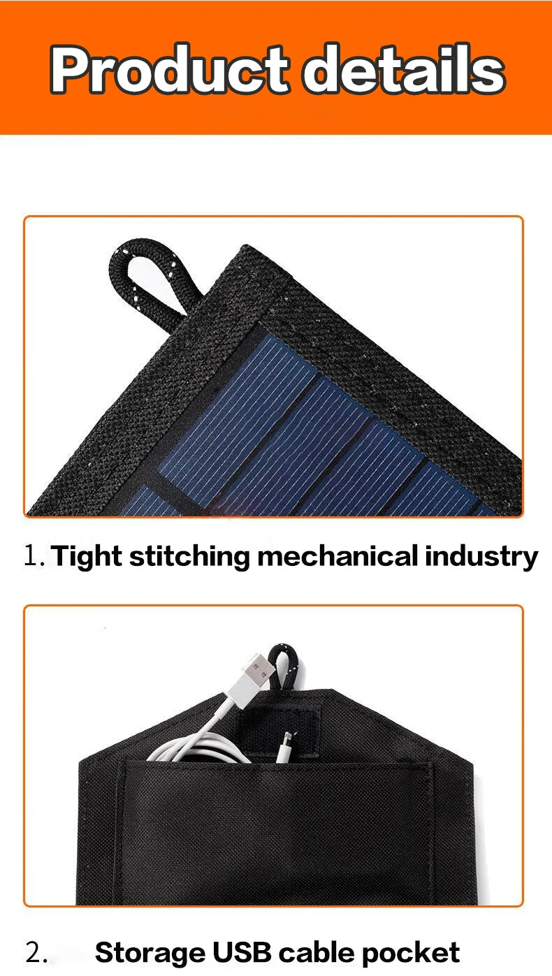 altbares 800W Solarpanel Ladegerät 20W USB 5V für Smartphone & Powerbank – Tragbar, Wasserdicht, Camping Outdoor