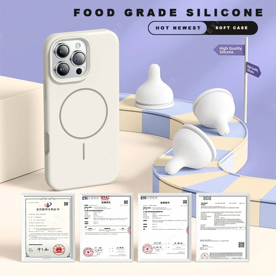 Magnetische Silikonhülle mit MagSafe für iPhone 11–16 Pro Max | Offizielle Schutzhülle mit Lanyard & Soft Cover