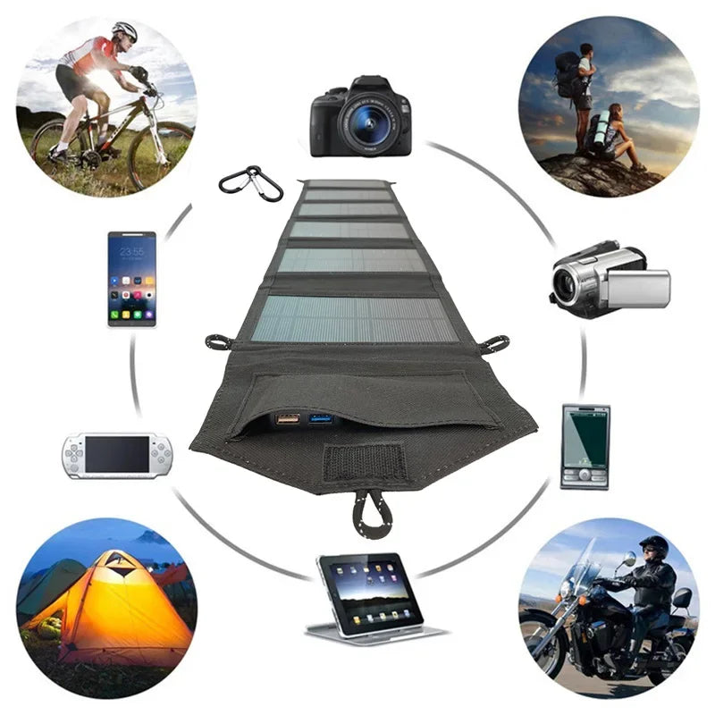 altbares 800W Solarpanel Ladegerät 20W USB 5V für Smartphone & Powerbank – Tragbar, Wasserdicht, Camping Outdoor