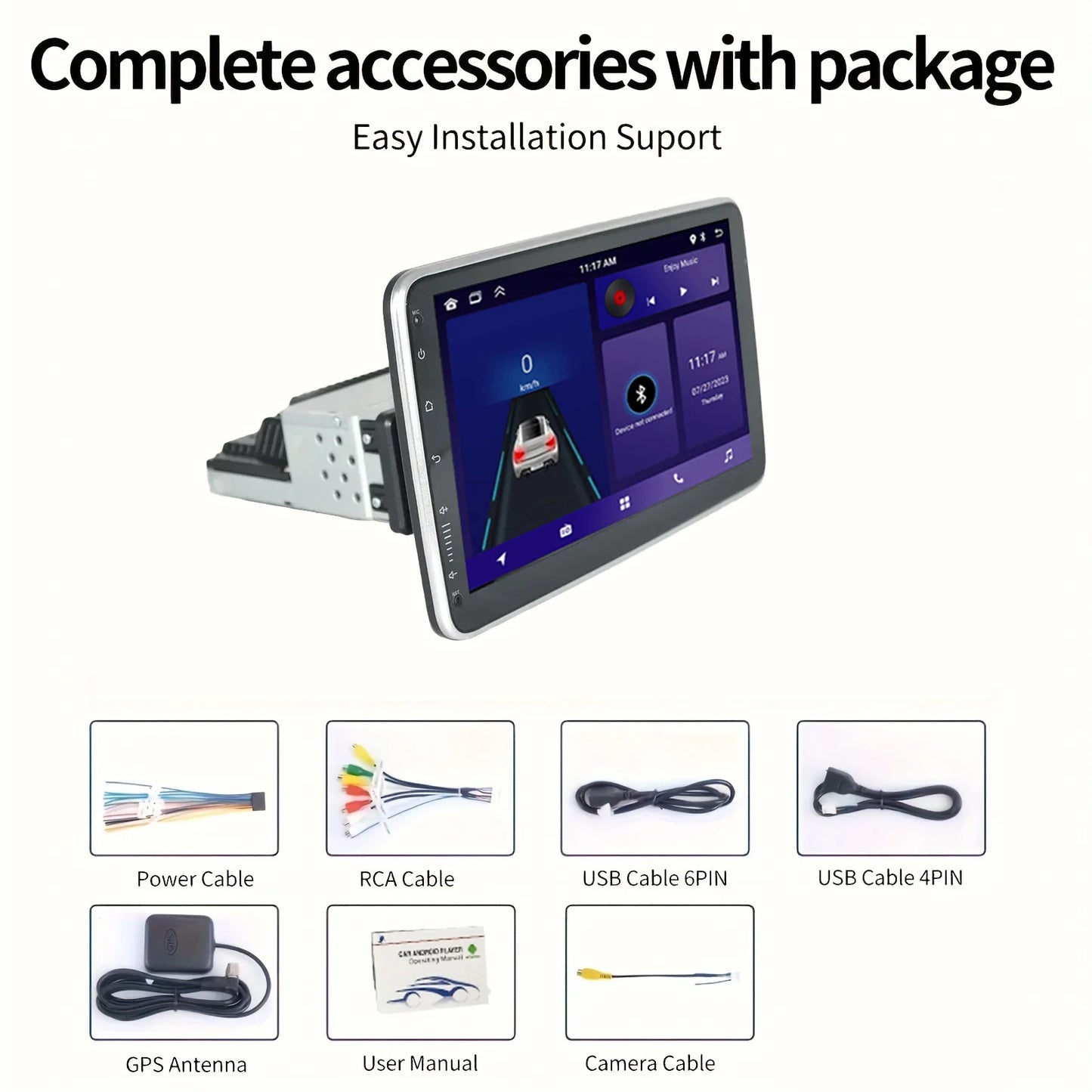 MTIJIEY Android 13 Autoradio 10.1" – CarPlay, GPS, Bluetooth & HD Touchscreen
