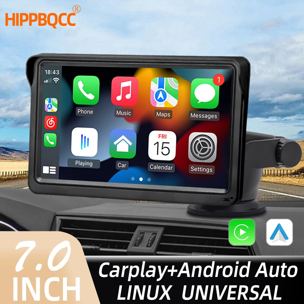HIPPBQCC 7-Zoll Auto Radio mit Wireless CarPlay & Android Auto – Modell B600W