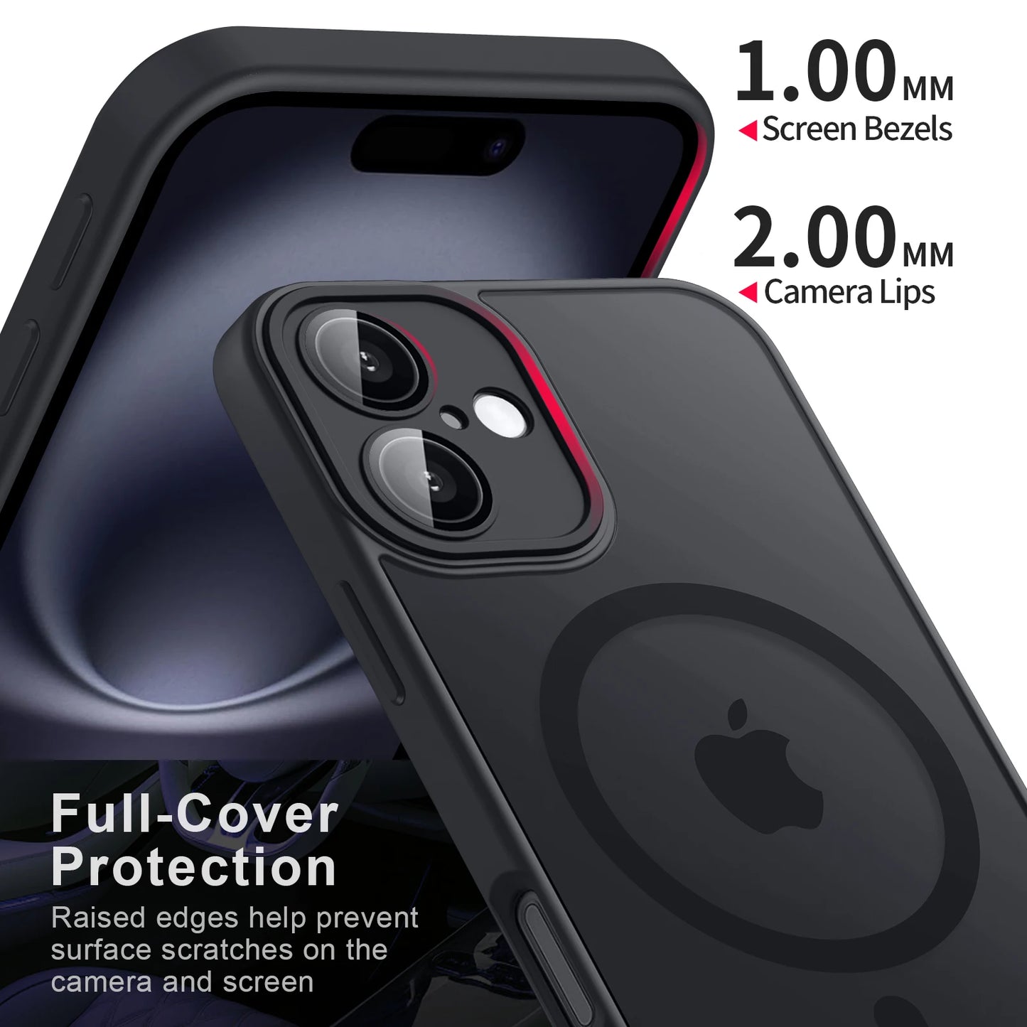 Magnetische Matte Schutzhülle für iPhone 11–16 – Stoßfest, Staubdicht, kompatibel mit MagSafe & Wireless Charging