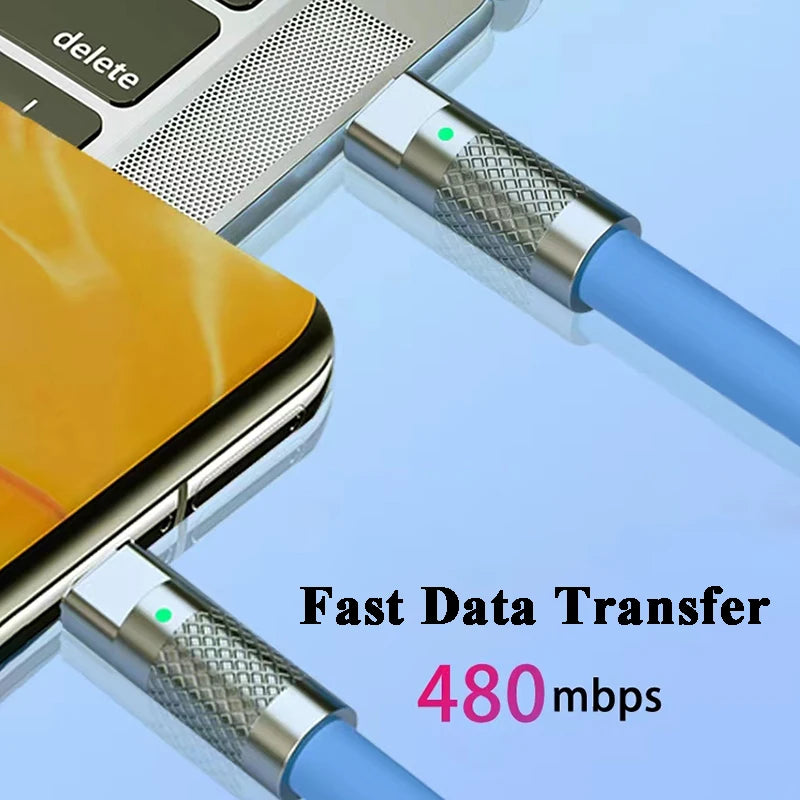 USB-C zu USB-C Schnellladekabel – 6A | Laden & Datenübertragung