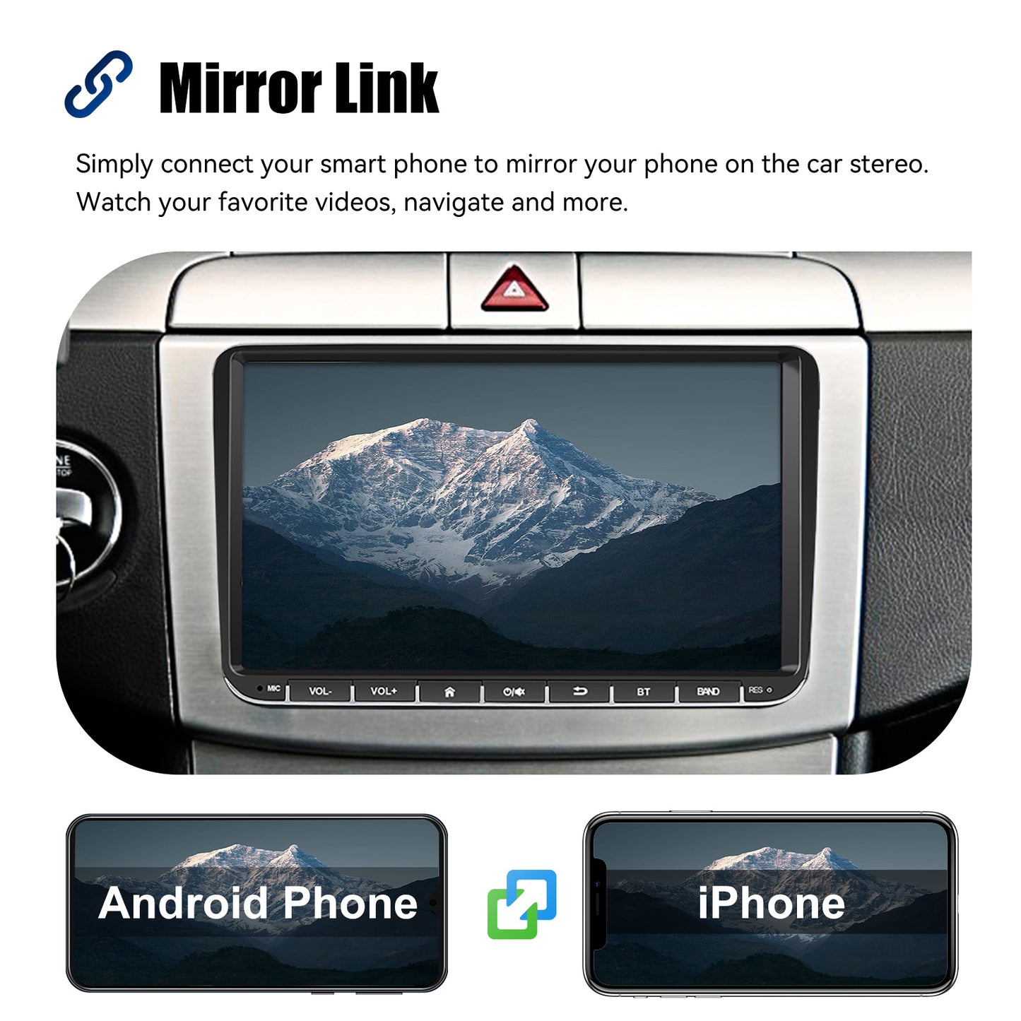 9" Android 14 4G+64G Wireless CarPlay Car Stereo GPS NAVI WIFI RDS FM BT EQ Passend für VW Golf 5/6, Passat, Polo, Touran, Tiguan, Caddy, EOS