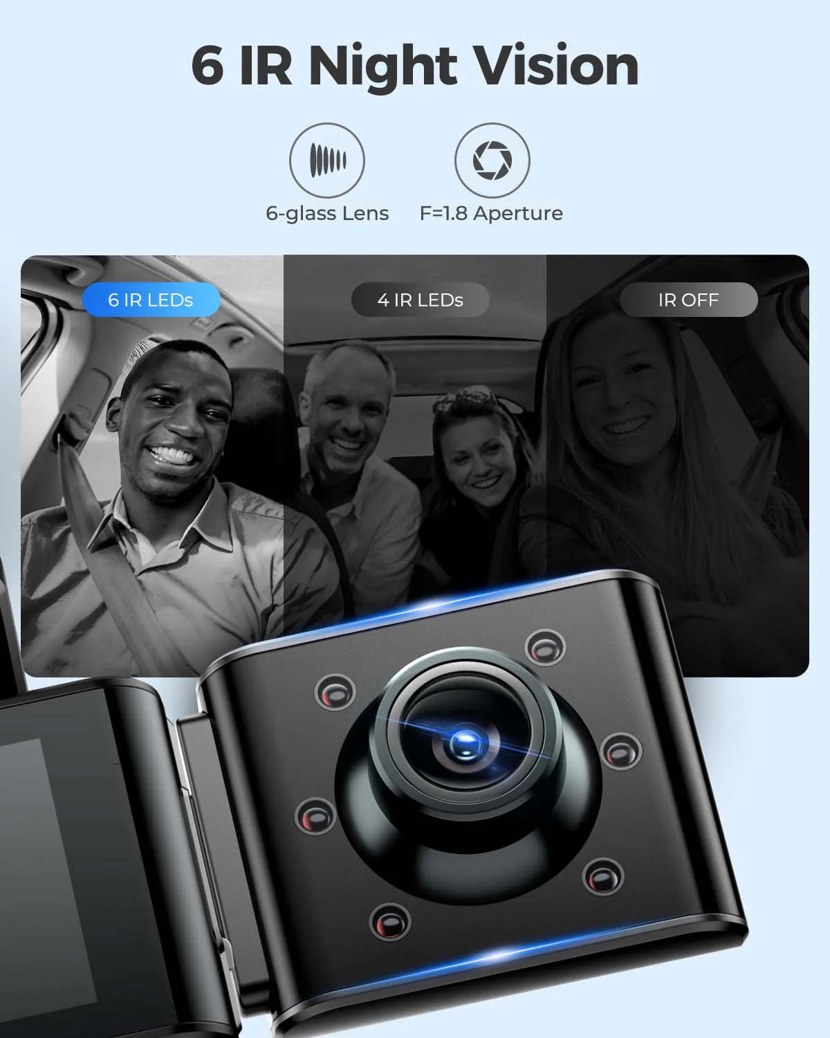 AZDOME 4K Dashcam 3-Kanal Autokamera mit GPS, WiFi, Nachtsicht & 64GB – Ultra-HD Autorekorder für Innenraum & Rückkamera