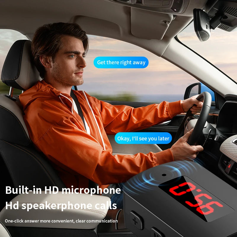 Bluetooth 5.4 Auto-Transmitter Empfänger Freisprecheinrichtung Mini USB Stromversorgung Drahtloser Audioadapter für FM-Radio
