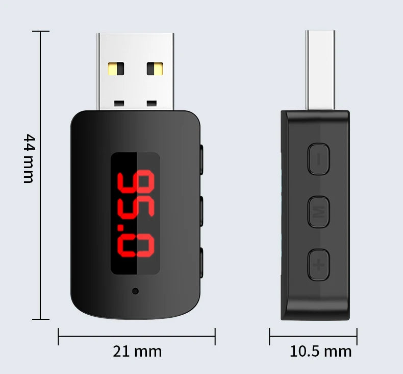 Bluetooth 5.4 Auto-Transmitter Empfänger Freisprecheinrichtung Mini USB Stromversorgung Drahtloser Audioadapter für FM-Radio