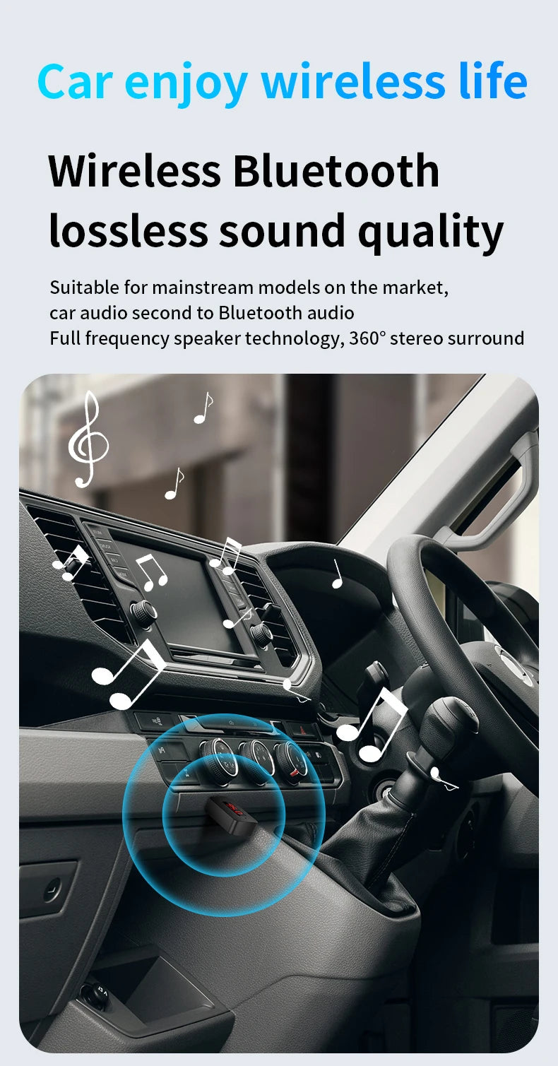 Bluetooth 5.4 Auto-Transmitter Empfänger Freisprecheinrichtung Mini USB Stromversorgung Drahtloser Audioadapter für FM-Radio