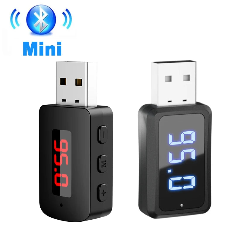 Bluetooth 5.4 Auto-Transmitter Empfänger Freisprecheinrichtung Mini USB Stromversorgung Drahtloser Audioadapter für FM-Radio