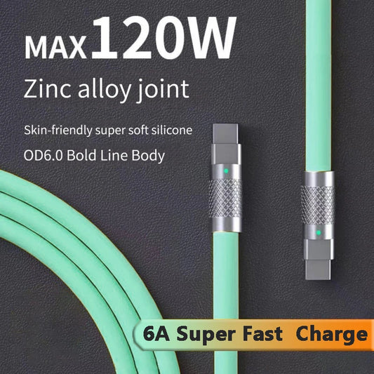USB-C zu USB-C Schnellladekabel – 6A | Laden &amp; Datenübertragung