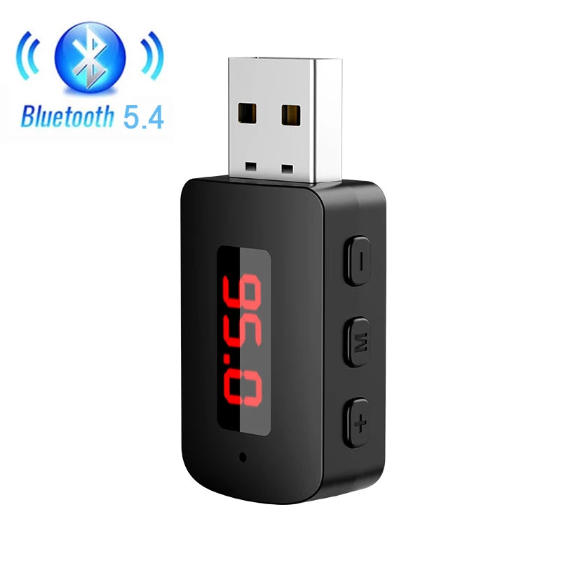Bluetooth 5.4 Auto-Transmitter Empfänger Freisprecheinrichtung Mini USB Stromversorgung Drahtloser Audioadapter für FM-Radio