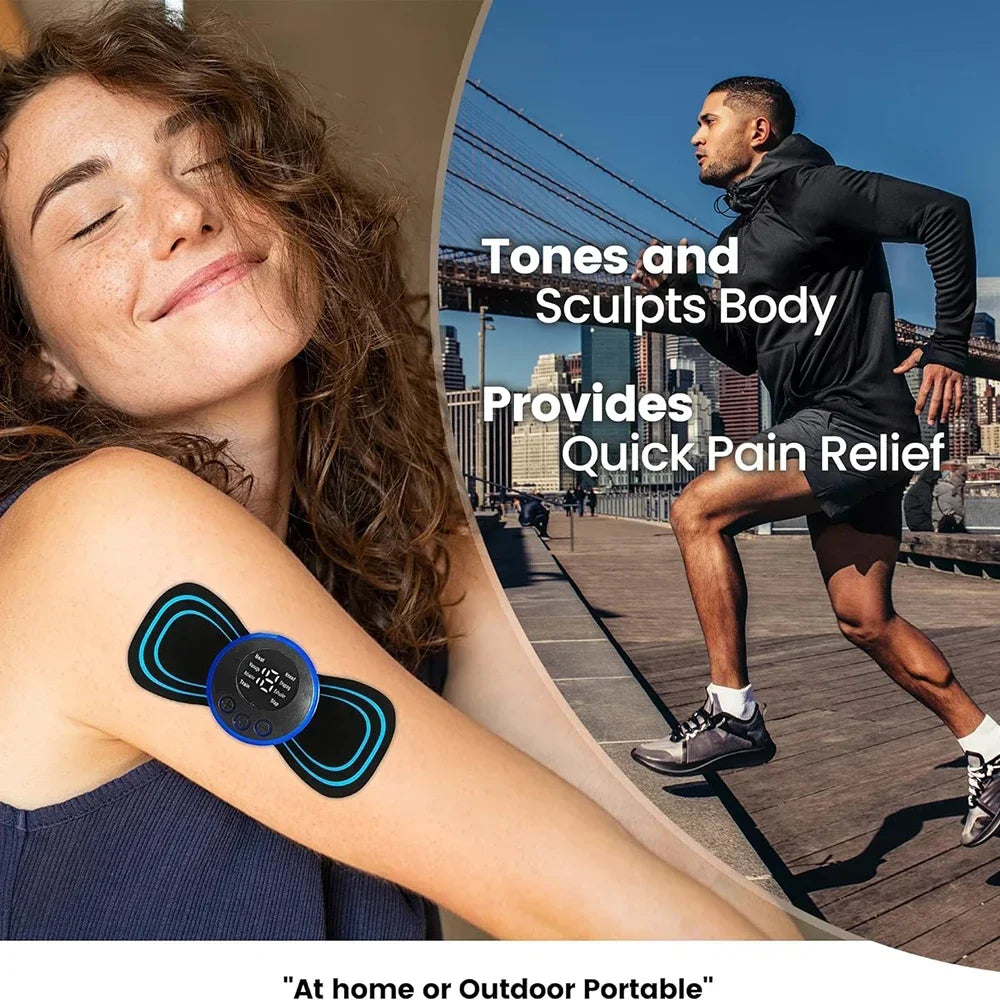 EMS Mini Massagegerät – Mikrostrom Physiotherapie zur Muskelentspannung & Schmerzlinderung, tragbar & kabellos