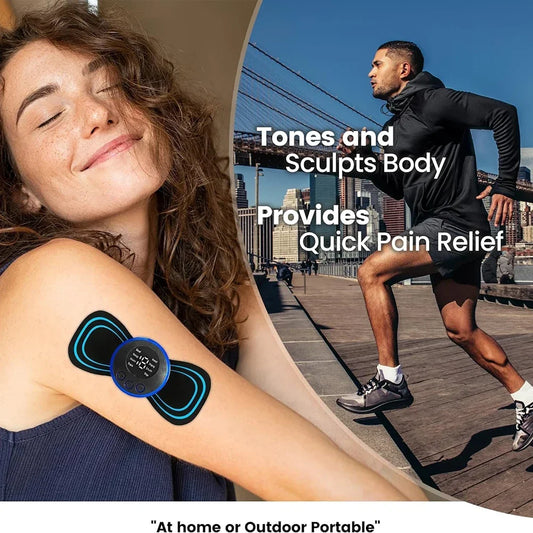 EMS Mini Massagegerät – Mikrostrom Physiotherapie zur Muskelentspannung & Schmerzlinderung, tragbar & kabellos
